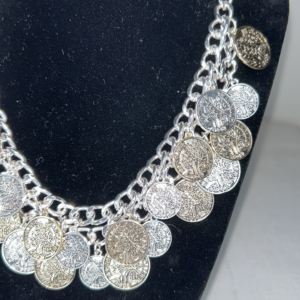 Francaise Republique | Chic Silver and Gold Coin Necklace Bohemian NWOT - Picture 7 of 8